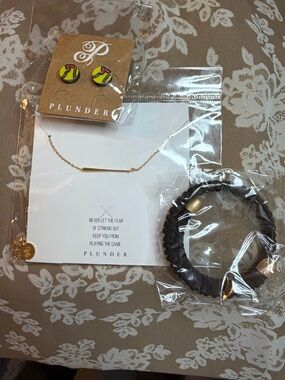 Plunder Gold Softball Necklace and Yellow Stud softball Earrings &bracelet #5